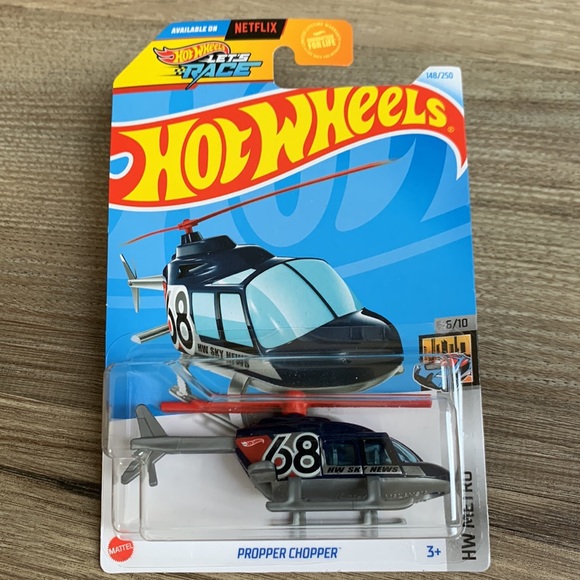 Hot Wheels Proper Chopper Helicopter Metro Hotwheels New 2024 Lets Race Copter - Picture 6 of 6
